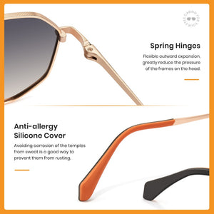 Cyxus Polarized Sunglasses P1021W06 Spring Hinges