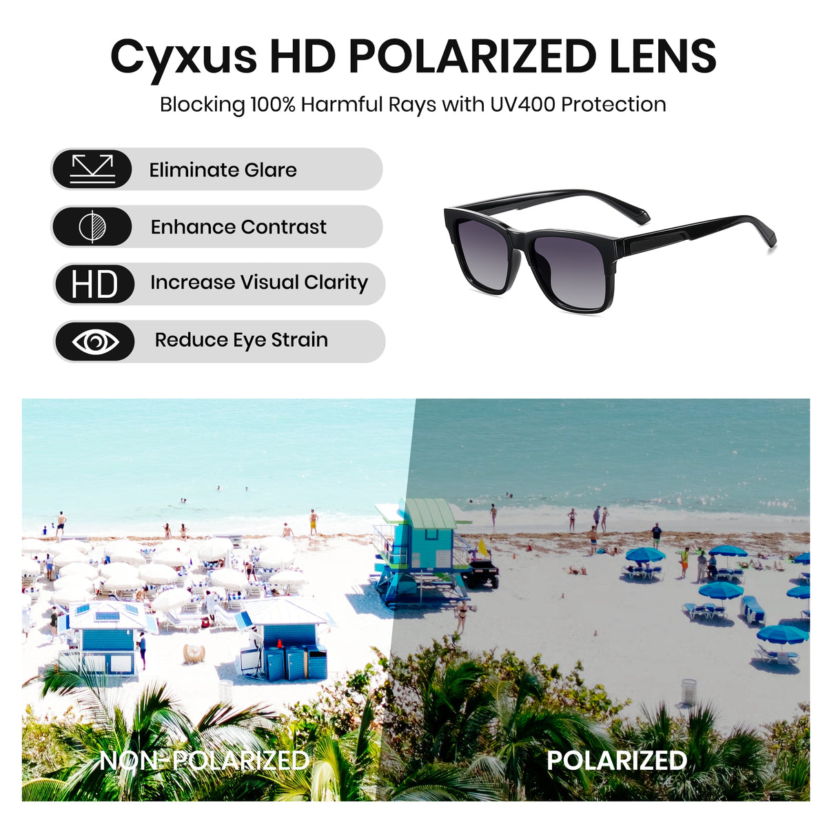 Oversized Polarized Sunglasses 1064