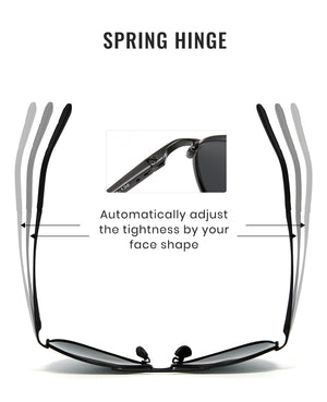 Cyxus Aviator UV400 Protection Spring Hinges Outdoor Polarized Sunglasses 1489 Spring Hinges