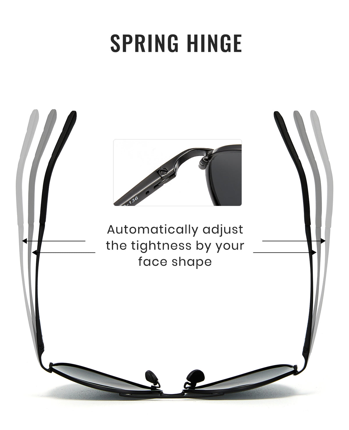 Cyxus Aviator UV400 Protection Spring Hinges Outdoor Polarized Sunglasses 1489 Spring Hinges