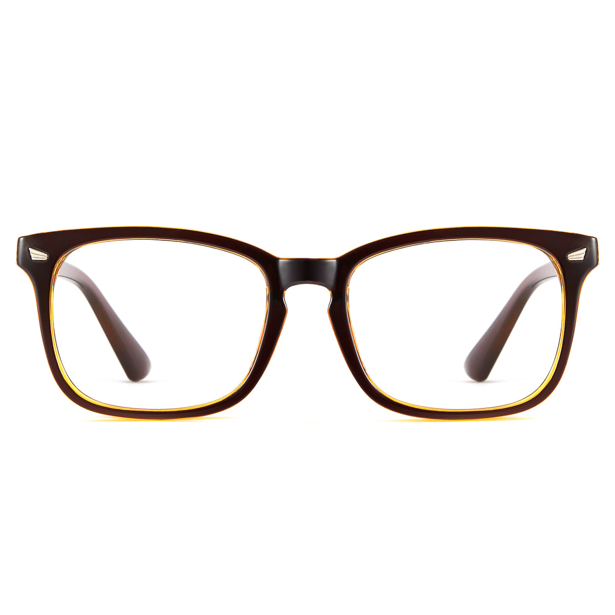 Brown Tea Yellow Retro Style Anti-Blue Light & Prescription Glasses