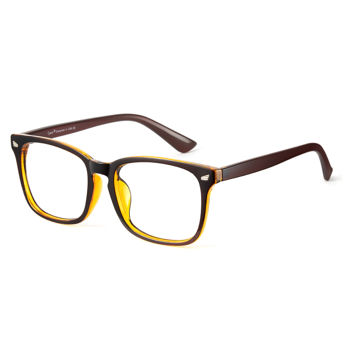 Brown Tea Yellow Glasses Frame