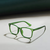 Matte green glasses frame