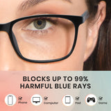 Blocks up to 99% Harmful blue rays