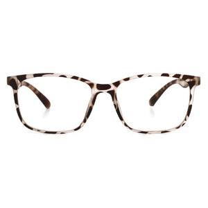 Retro Square Blue Light Blocking Glasses - white tortoise