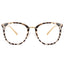 White Leopard Print Retro Round TR 90 Frame Glasses