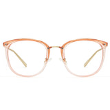 Crystal pink Tortoise Retro Round TR 90 Frame Anti-Blue Light & Prescription Glasses
