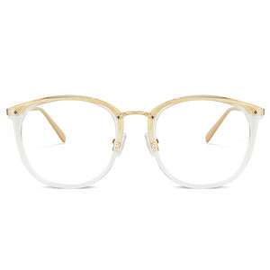Retro Round TR 90 Frame Anti-Blue Light & Prescription Glasses-gold