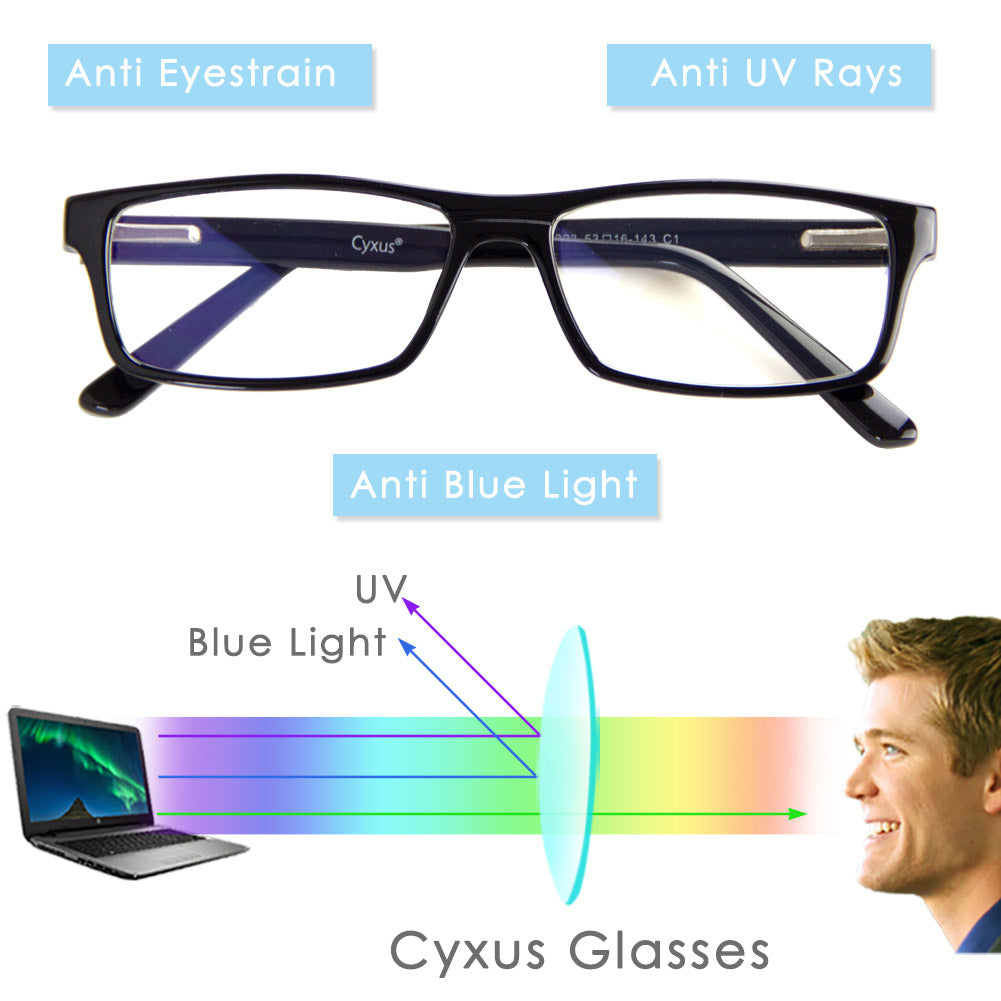 Cyxus Blue Light Filter Computer Glasses 8323 Bright Black